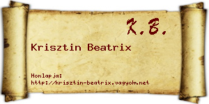 Krisztin Beatrix névjegykártya
